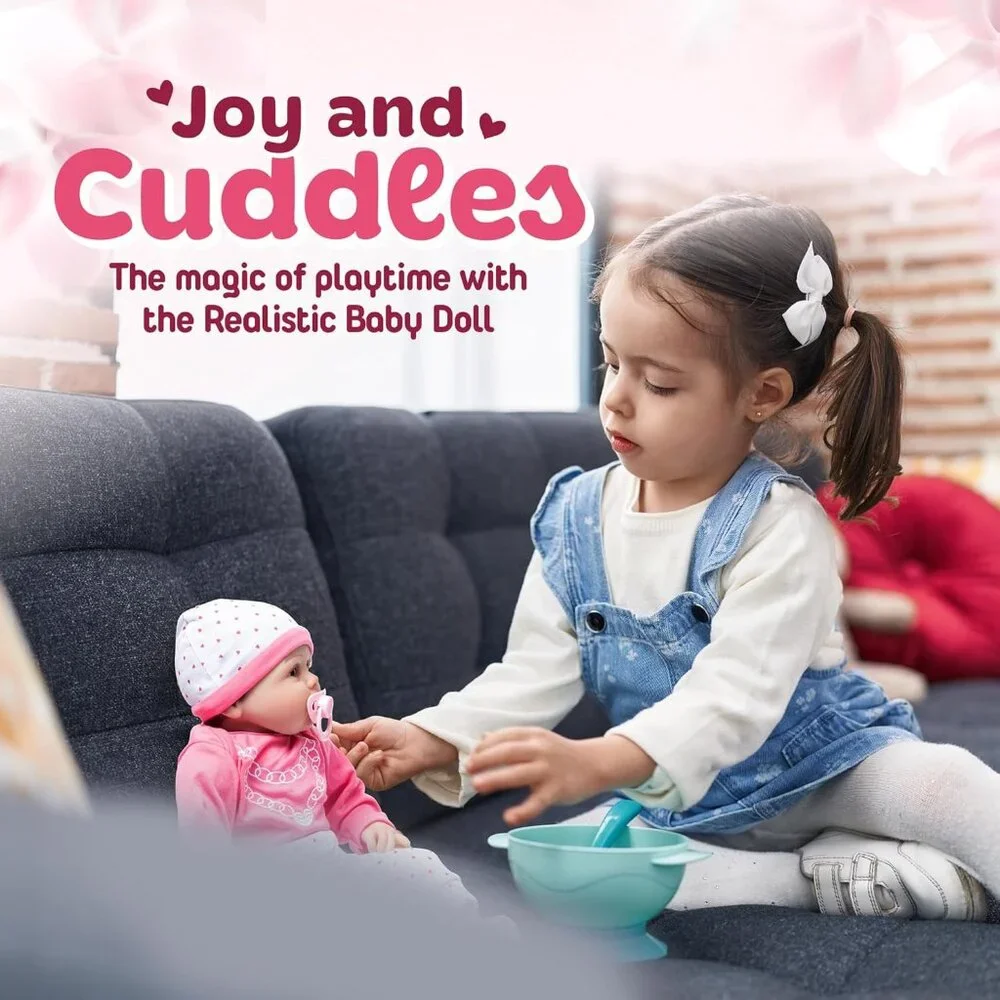 💫 Reborn Baby Dolls Pink Realistic Soft Silicone Movable Arms Birth Certit Kids